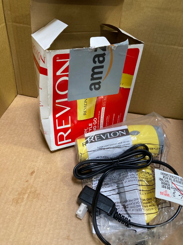 Photo 1 of REVLON Compact Hair Dryer | 1875W Lightweight Design, Perfect for Travel, (Yellow)