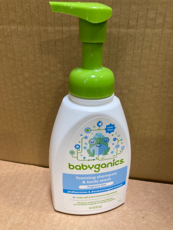 Photo 1 of Babyganics Baby Shampoo + Body Wash Pump Bottle, Fragrance Free, 16oz