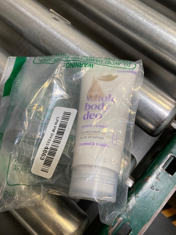 Photo 1 of Dove Whole Body Deo Aluminum Free pH Balancing Cream Deodorant Coconut & Vanilla for 72h Odor Control 2.5 oz