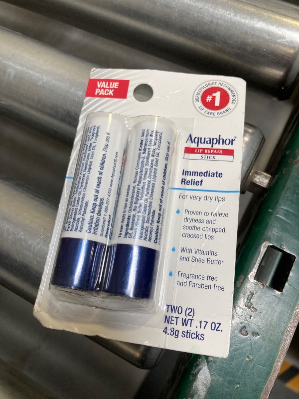 Photo 1 of Aquaphor Lip Repair Stick Lip Balm, Lip Protectant, 0.17 Oz, 2 Pack