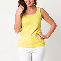 Photo 1 of St. John's Bay Womens Sleeveless Tank Top, BLAZING YELLOW, SIZE S