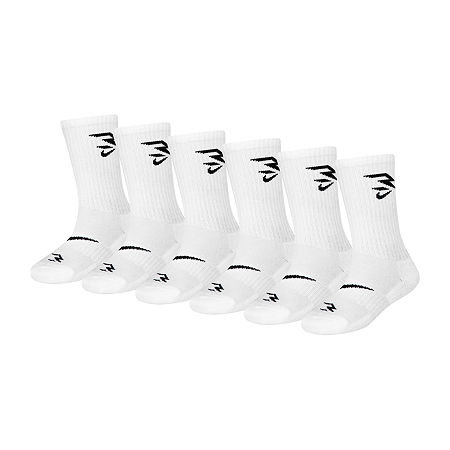 Photo 1 of  Nike 3BRAND by Russell Wilson Big Boys 6 Pair Crew Socks, 7-9, White 