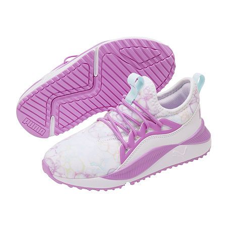 Photo 1 of  Girls' Puma Little Kid & Big Kid Pacer Future Allure Slip-on Running Shoes in White/Pink/Bubble Size 12 - Little Kid Medium 