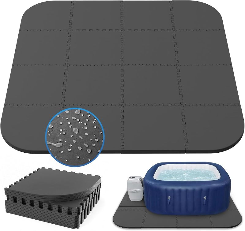 Photo 1 of AFFLUENT 85IN 1/4" 6MM Thickness Inflatable Hot Tub Mat for Inflatable Tub,Upgraded Thickened EVA Indoor Outdoor Inflatable Hot Tub Pad Accessories(Grey)