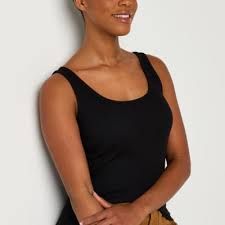 Photo 1 of a.n.a Womens Scoop Neck Sleeveless Tank Top, BLACK, SIZE L