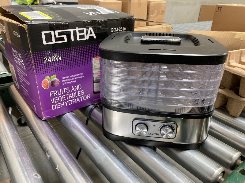 Photo 1 of OSTBA Food Dehydrator, Dehydrator for Food and Jerky, Fruits, Herbs, Veggies, Temperature Control Electric Food Dryer Machine, 5 BPA-Free Trays Dishwasher Safe, 240W
