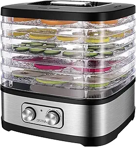 Photo 1 of OSTBA Food Dehydrator, Dehydrator for Food and Jerky, Fruits, Herbs, Veggies, Temperature Control Electric Food Dryer Machine, 5 BPA-Free Trays Dishwasher Safe, 240W