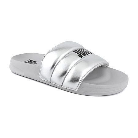 Photo 1 of Size 11--Juicy by Juicy Couture Womens Wow Slide Sandals, 11 Medium, Silver