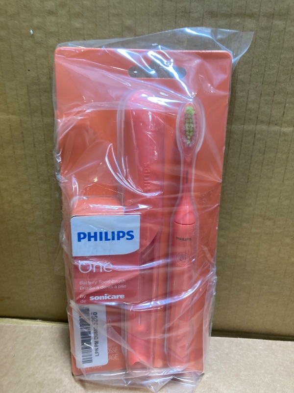 Photo 1 of Philips One by Sonicare Battery Toothbrush, Brush Head Bundle, Miami Coral, BD1001/AZ