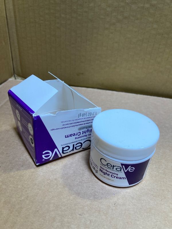 Photo 1 of CeraVe Skin Renewing Night Cream, Niacinamide, Peptide Complex, and Hyaluronic Acid Moisturizer for Face, 1.7 Ounce, Packaging may Vary