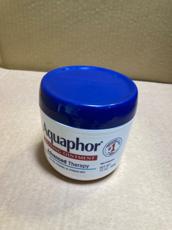 Photo 1 of Aquaphor Healing Ointment, Advanced Therapy Skin Protectant, Multi-Purpose Healing Ointment and Body Moisturizer, For Dry, Cracked Skin, Minor Cuts and Burns, 14 Oz Jar