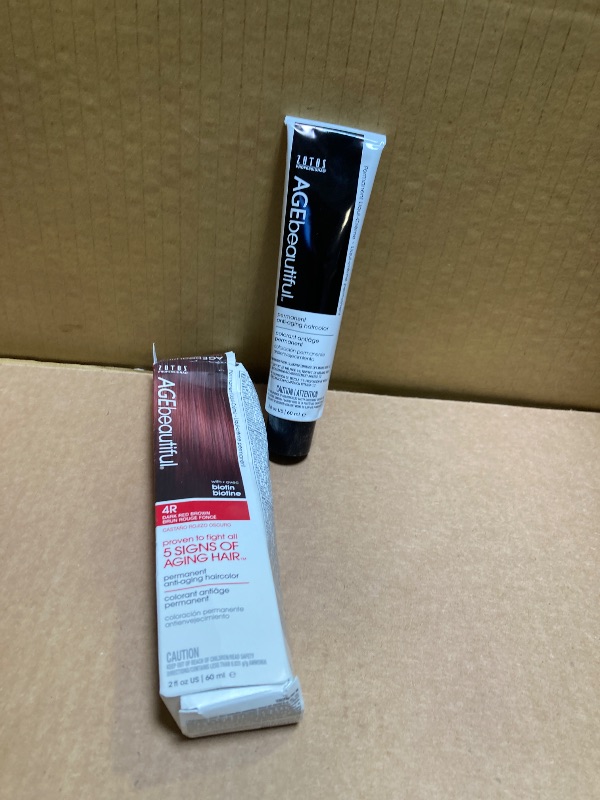 Photo 1 of AGE beautiful Permanent Hair Color Dye Liqui Creme | 100% Gray Coverage | Anti-Aging Haircolor | Biotin for Thicker, Fuller Hair | Professional Salon Coloring | 4R Dark Red Brown