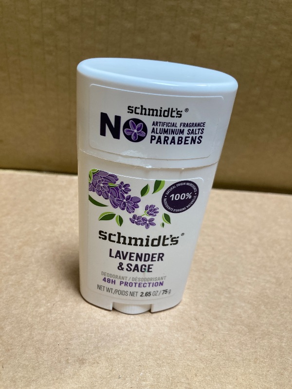 Photo 1 of Schmidt's Aluminum Free Natural Deodorant for Women and Men, Lavender and Sage with 24 Hour Odor Protection, Certified Natural, Vegan, Cruelty Free, 2.65 oz