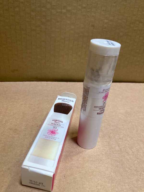 Photo 1 of Hawaiian Tropic Mineral Powder Sunscreen Brush SPF 30 | Beach Essentials, Zinc Oxide Mineral Sunscreen Powder SPF, Face Sunblock Travel Size, Brush On Sun Screen Protector for Face and Body, 0.15oz