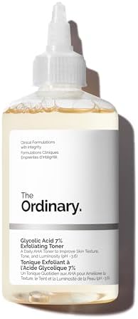 Photo 1 of Amazon.com: The Ordinary Glycolic Acid 7% Exfoliating Toner, Brightening and Smoothing Daily Toner for More Even-Looking Skin Tone