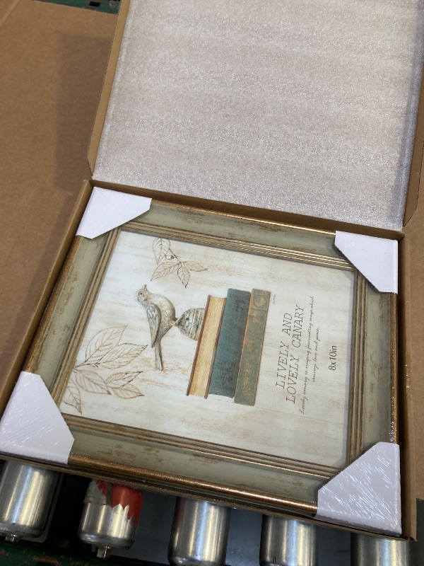 Photo 1 of RIVERVALLA 8x10 Vintage Picture Frame Retro Picture Frames with Antique Green Gold Edge Line 8 by 10 Photo Frame Wall Hang Tabletop Display Christmas Birthday Gifts for Women Mom Grandma