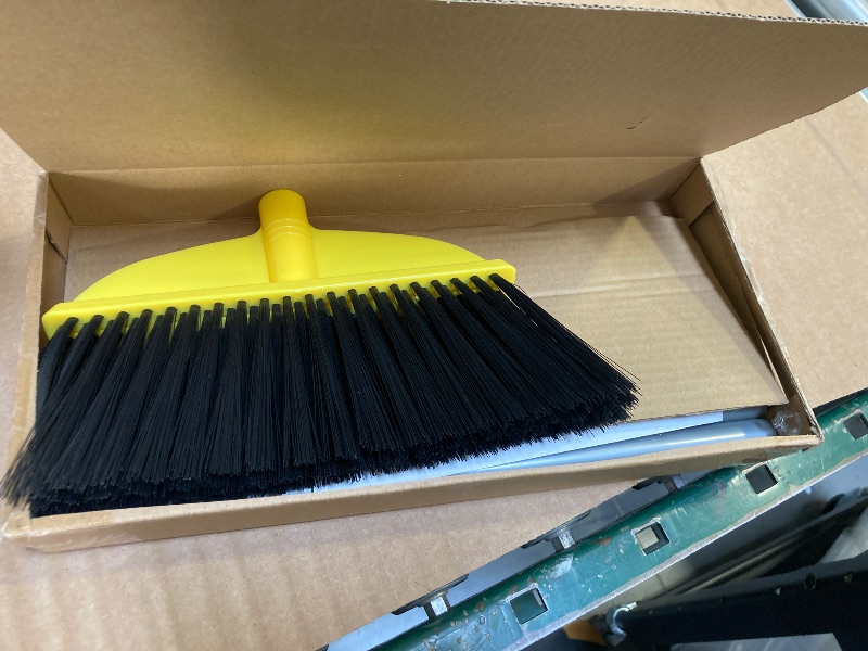 Photo 1 of Broom for Hardwood Floors Indoor Sweeping Brooms with Soft Bristles and 55” Long Handle for Tile Laminate Deck Hard Floor Cleaning-Yellow