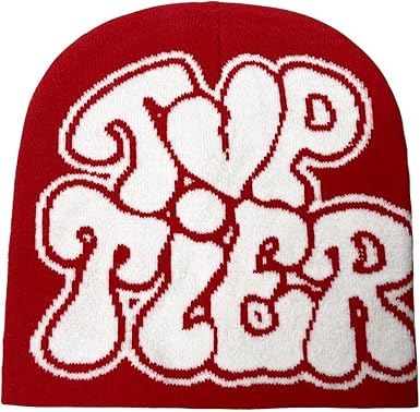 Photo 1 of  Y2K Beanie Top Tier Letter Print-Winter Knitted Hat Cool Grunge Style for Warmth for Men Women 