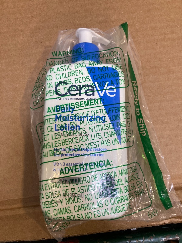 Photo 1 of CeraVe Daily Moisturizing Lotion for Dry Skin, Body Lotion & Face Moisturizer with Hyaluronic Acid and Ceramides, Daily Moisturizer, Fragrance Free, Oil-Free, 12 Ounce
