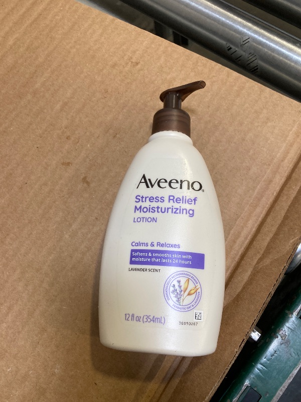 Photo 1 of Aveeno Stress Relief Moisturizing Body Lotion with Lavender, Natural Oatmeal and Chamomile & Ylang-Ylang Essential Oils to Calm & Relax, 12 fl. oz