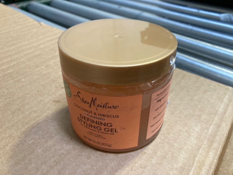 Photo 1 of SheaMoisture Defining Styling Gel For Thick, Curly Hair Coconut and Hibiscus Paraben-Free Frizz Control Styling Gel 15 oz