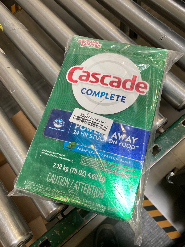 Photo 1 of Cascade Complete Powder Dishwasher Detergent, Fresh Scent, 75 oz, White