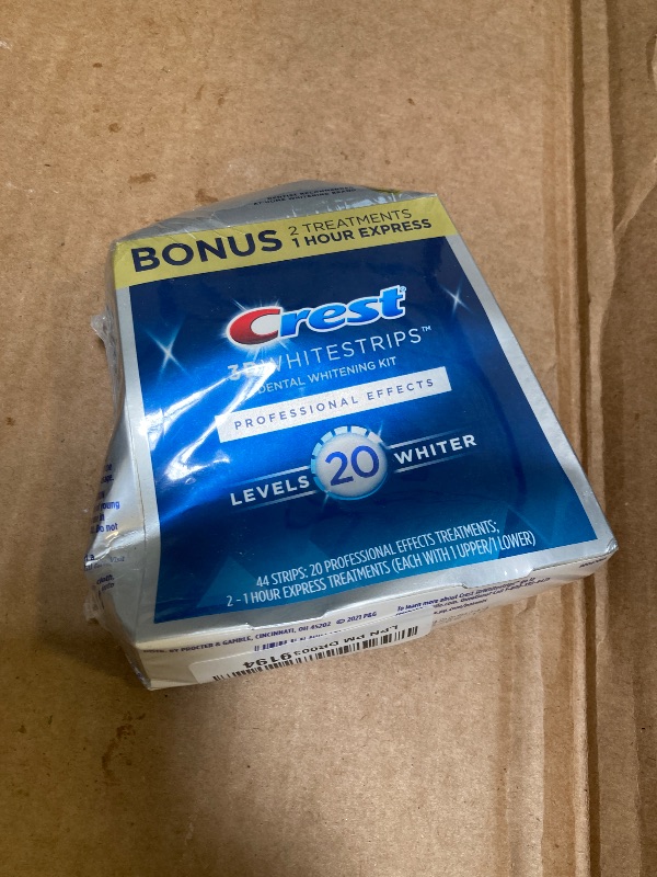 Photo 1 of Crest 3D Whitestrips Professional Effects, Whitestrip 3D White, Teeth Whitening Strip Kit, 44 Strips (22 Count Pack), Crest Teeth Whitening Strips, Teeth Whitening Kit