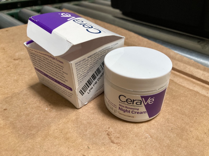 Photo 1 of CeraVe Skin Renewing Night Cream, Niacinamide, Peptide Complex, and Hyaluronic Acid Moisturizer for Face, 1.7 Ounce, Packaging may Vary