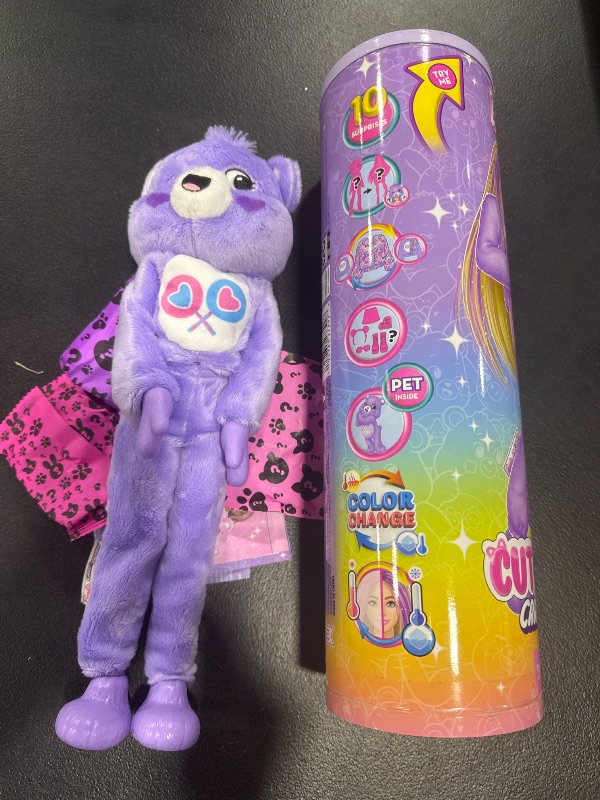 Photo 1 of Barbie Cutie Reveal Doll & Accessories, Care Bears Series with Share Bear Plush Costume & 10 Surprises Including Color Change & Mini Bear