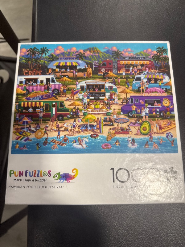 Photo 1 of Buffalo Games - Pun Fuzzles - Hawaiian Food Truck Festival - 1000 Piece Jigsaw Puzzle