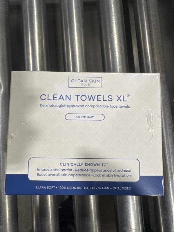 Photo 1 of Clean Skin Club - Clean Towels XL | World's 1ST Biodegradable Face Towel | Disposable Makeup Removing Wipes | 100% Organic Viscose | 50 CT | Super Soft
