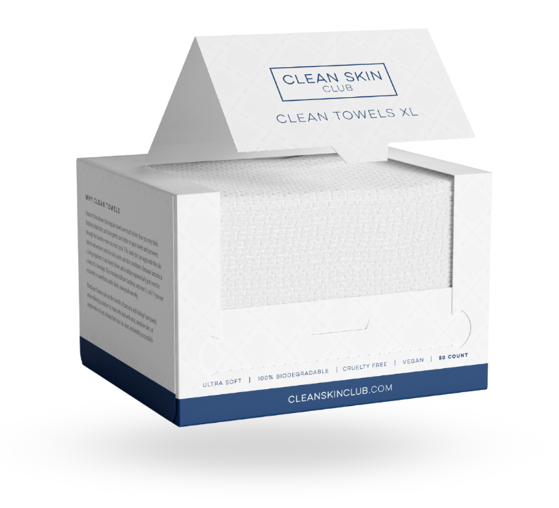 Photo 1 of Clean Skin Club - Clean Towels XL | World's 1ST Biodegradable Face Towel | Disposable Makeup Removing Wipes | 100% Organic Viscose | 50 CT | Super Soft
