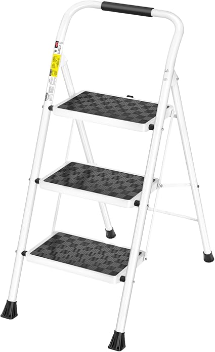 Photo 1 of HBTower 3 Step Ladder,3 Step Stool for Adults Folding Step Stool with Cushioned Handle with Wide Anti-Slip Pedal Ergonomic Design