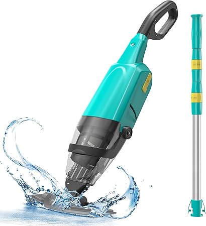Photo 1 of EFURDEN Pool Vacuum for Above Ground Pool, Cordless Handheld Rechargeable Pool Cleaner with Running Time Up to 60 Minutes for Sand and Debris, Ideal for In-Ground Pools, Spas, and Hot Tubs (Green)