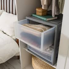 Photo 1 of Iris Stackable Storage Drawer, Gray, Plastic