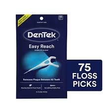 Photo 1 of DenTek Complete Clean Easy Reach Floss Picks, No Break & No Shred Floss, 75 Count