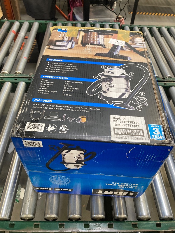 Photo 1 of HART 6 Gallon 5 Peak HP Stainless Steel Wet/Dry Vacuum VOC608S 3702