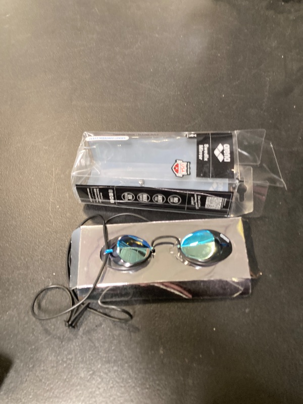 Photo 1 of Arena Swedix Mirror Race Swim Goggle, Smoke/Blue/Black, One Size