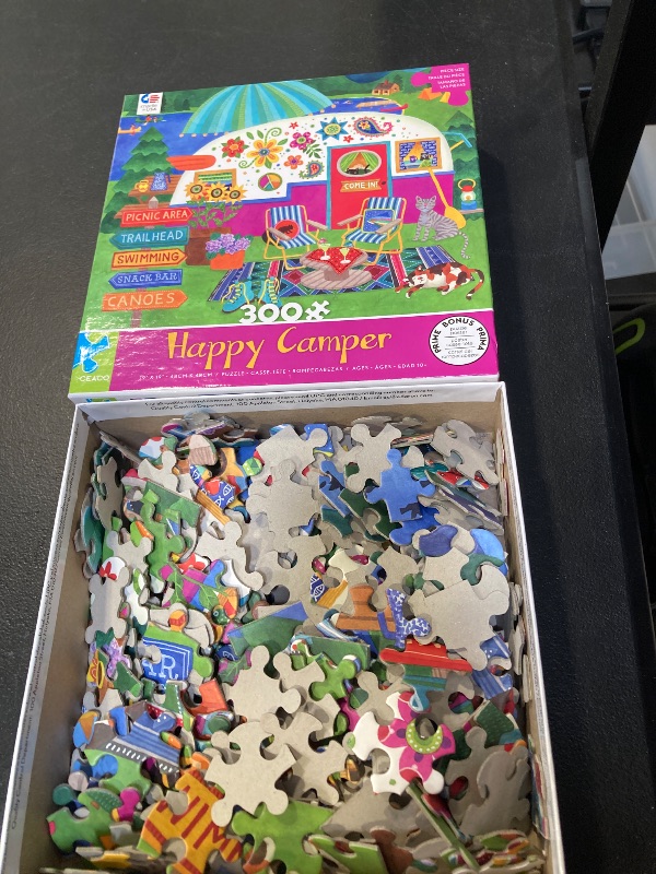 Photo 1 of Ceaco - Happy Camper - Lake Camper - Oversized 300 Piece Jigsaw Puzzle