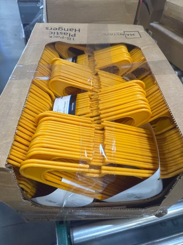 Photo 1 of Box of 10 Packs Mainstays Mustard Dijon Plastic Hangers, 18 Count

