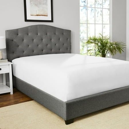 Photo 1 of Mainstays 300 Thread Count White Cotton Blend Percale Fitted Bed Sheet Full
