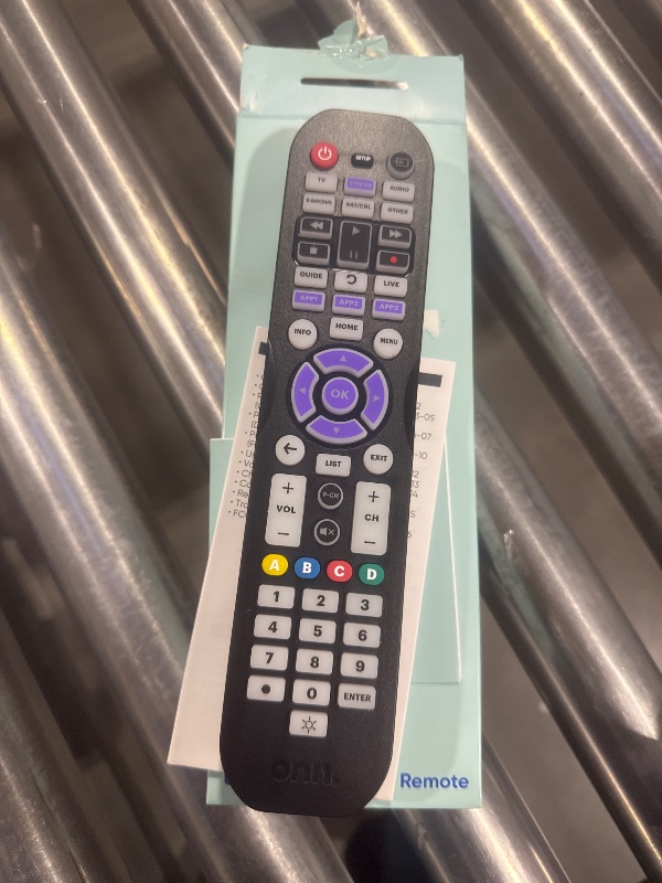 Photo 1 of Onn. Universal 6-Device Remote Black Compatible for TV DVD Streaming Audio Soundbar
