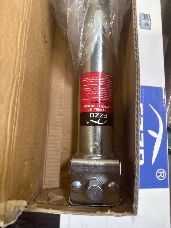 Photo 1 of 5000 lbs A-Frame Trailer Jack, 23" Vertical Travel, 20-24V Cordless Drill Compatible, Adjustable Drop Leg, for Utility, Yacht (Silver)
