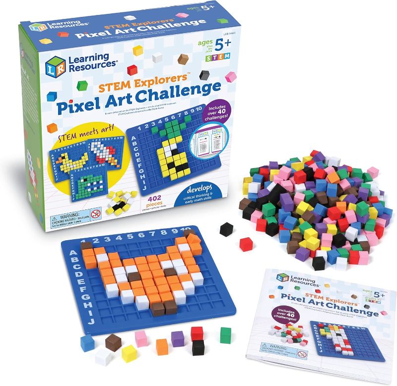 Photo 1 of Learning Resources STEM Explorers Pixel Art Challenge, STEM Toys for Kids, Coding Basics for Kids, Easter Toys, Ages 5+,402 Pieces
