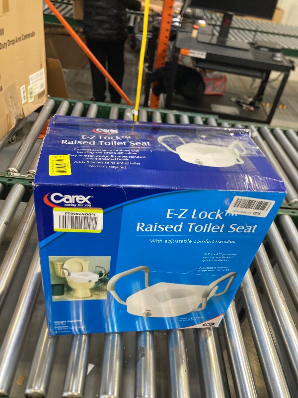 Photo 1 of Carex E-Z Lock Raised Toilet Seat With Handles, 5" Toilet Seat Riser with Arms, Handicap Raised Toilet Seat For Seniors and Elevated Toilet Seat