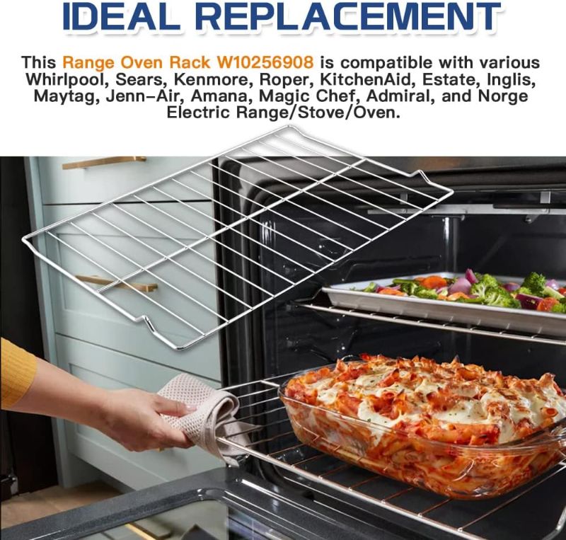 Photo 1 of [Upgraded] 2Pcs Range Oven Rack W10256908 for Whirlpool/Jenn-Air Range, Replaces W10138079, 3195710, W10179196, 24 x 15-3/4 Inches
