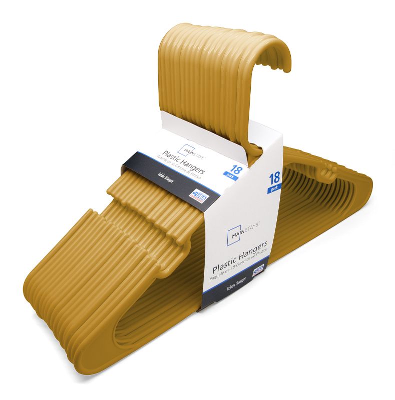 Photo 1 of Box of 10 Packs Mainstays Mustard Dijon Plastic Hangers, 18 Count
