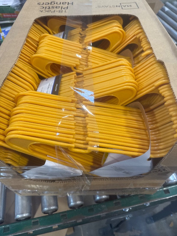 Photo 1 of Box of 10 Packs Mainstays Mustard Dijon Plastic Hangers, 18 Count
