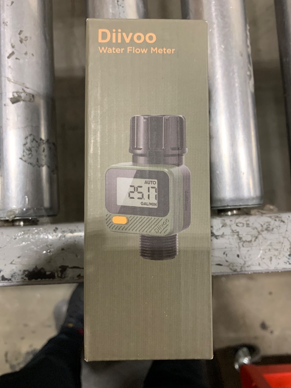 Photo 1 of Diivoo Water Flow Meter with 180° Removable Panel, 4 Measure Modes, ±5% High Accuracy and IP54, Measure Gallon/Liter Consumption and Flow Rate for Outdoor Garden Hose Watering, RV Water Tank Filling