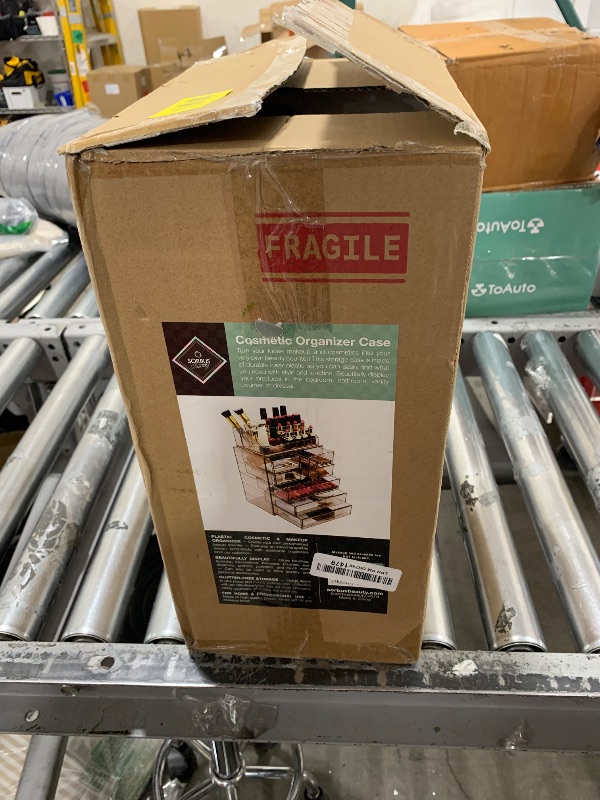 Photo 1 of Sorbus Clear Cosmetic Makeup Organizer - Make Up & Jewelry Storage Case Display for Dresser, Bathroom, Vanity (3 Large, 4 Small Drawers, Bronze Glow)